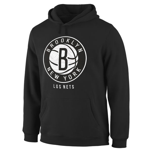  Men Brooklyn Nets Noches Enebea Pullover Hoodie Black